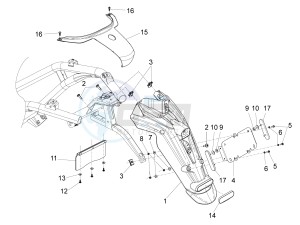 Beverly 350 4t 4v ie e3 ( USA - ca ) USA_CAL drawing Rear cover - Splash guard