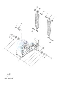 X-MAX125 XMAX 125 EVOLIS 125 (2ABB 2ABB) drawing REAR ARM & SUSPENSION