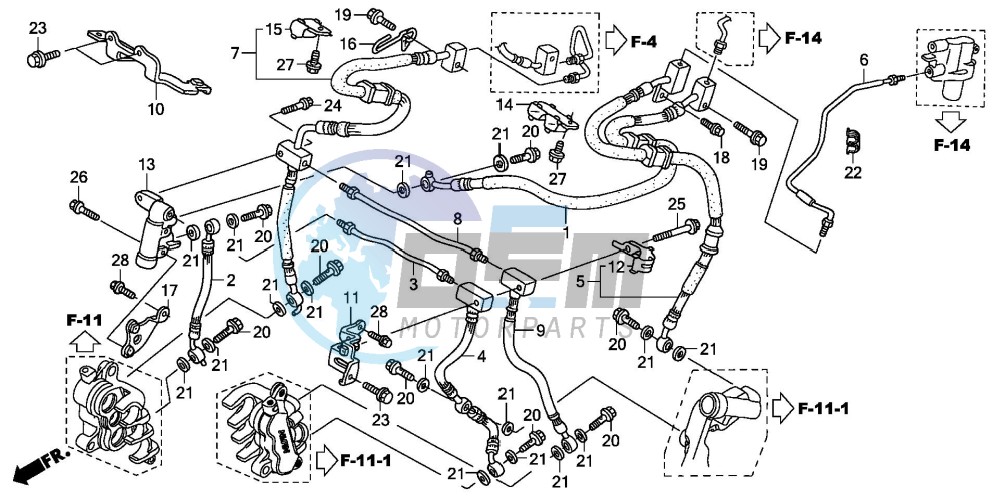 FRONT BRAKE HOSE (ST1300)