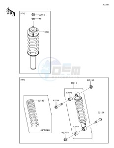 MULE SX 4x4 KAF400HJF EU drawing Shock Absorber(s)