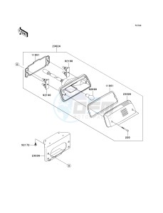 KVF 650 D ([BRUTE FORCE 650 4X4] (D6F-D9F) D6F drawing TAILLIGHT-- S- -