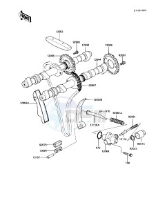 KZ 1100 A [SHAFT] (A1-A3) [SHAFT] drawing CAMSHAFTS_CHAIN_TENSIONER