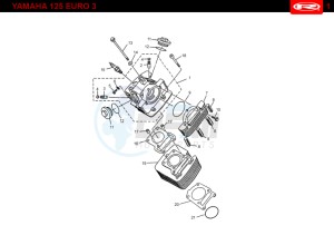 RS2-125-MATRIX-PRO-GREEN drawing CYLINDER HEAD - CYLINDER  Yamaha 125 4t Euro 3