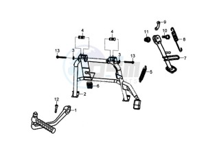 JET 4 50cc drawing CENTRAL STAND - SIDE STAND - KICKSTARTER PEDAL