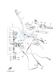 YFM550FWAD YFM5FGPAD GRIZZLY 550 EPS (1HSJ) drawing STEERING HANDLE & CABLE