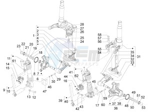 MP3 500 lt Sport business drawing Front fork components (Mingxing)