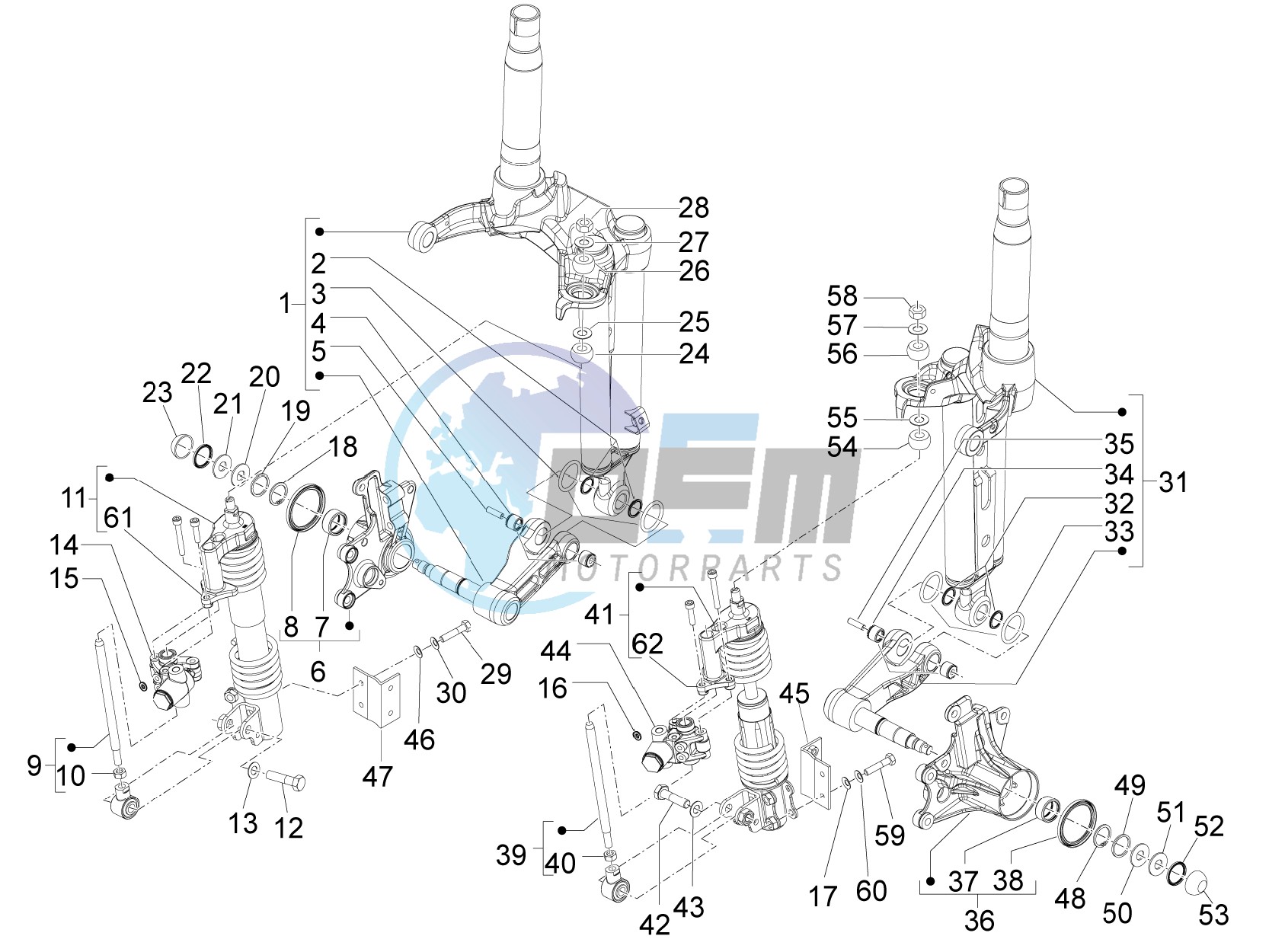 Front fork components (Mingxing)