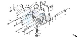 FES150 125 S-WING drawing RIGHT CRANKCASE COVER (FES1253-5)(FES1503-5)