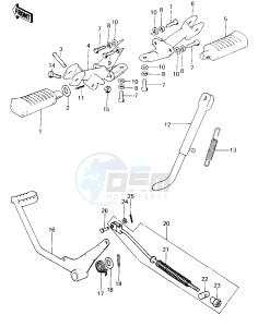 KE 100 A [KE100] (A9-A10) [KE100] drawing FOOTRESTS_STAND_BRAKE PEDAL