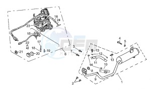 Quasar 125-180 drawing Exhaust unit - Carburettor