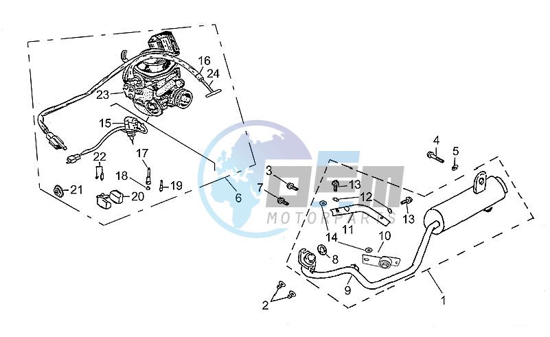 Exhaust unit - Carburettor