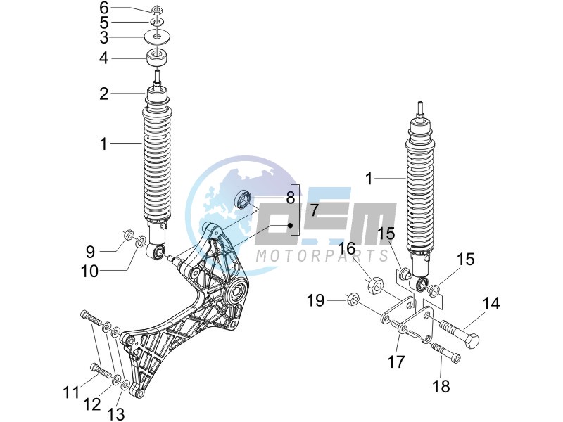 Rear suspension - Shock absorbers