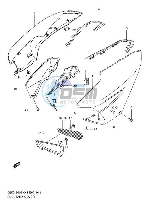 FUEL TANK COVER (MODEL K8/K9)