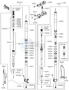 KX250F KX252AJF EU drawing Front Fork