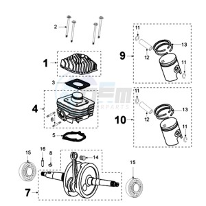 LUDIX 10 RVA ONE drawing CRANKSHAFT ALUMINIUM