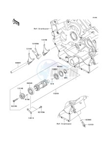 VN 900 B [VULCAN 900 CLASSIC] (6F-9F) B8F drawing GEAR CHANGE DRUM_SHIFT FORK-- S- -