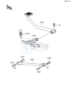 ZX 1100 A [GPZ] (A1-A2) [GPZ] drawing BRAKE PEDAL_TORQUE LINK