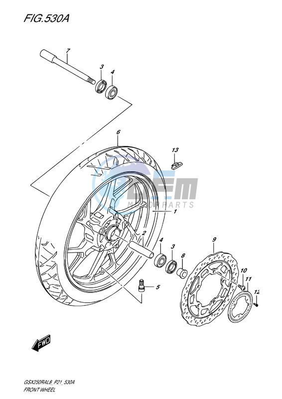 FRONT WHEEL (GW250RAL8 P21)