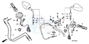 CB600FAC drawing HANDLE LEVER/ SWITCH/ CABLE