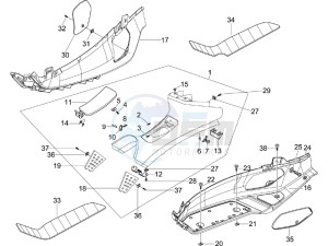 X Evo 250 Euro 3 drawing Central cover - Footrests