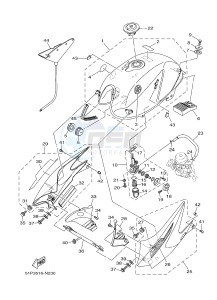 YBR125ESD (51P3) drawing FUEL TANK