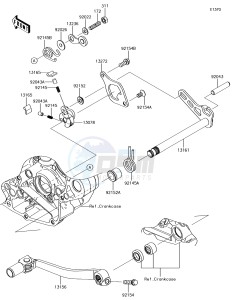 KX450F KX450HJF EU drawing Gear Change Mechanism