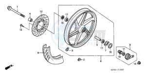 CBR125RWA Europe Direct - (ED / BLA) drawing FRONT WHEEL