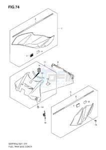 GSR750 drawing FUEL TANK SIDE COVER L2