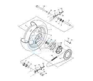 XJ6-S DIVERSION 600 drawing REAR WHEEL