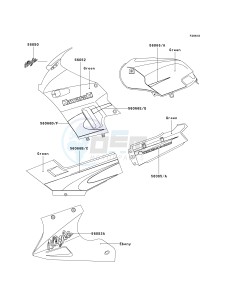 EX 250 F [NINJA 250R] (F15-F19) [NINJA 250R] drawing DECALS-- GREEN- --- F17- -