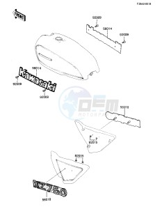 KZ 750 E (E2-E3) drawing LABELS -- 81 -82 KZ750-E2_E3- -