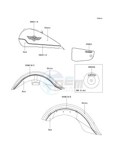 VN 1500 E [VULCAN 1500 CLASSIC] (E7) [VULCAN 1500 CLASSIC] drawing DECALS-- RED_EBONY- -