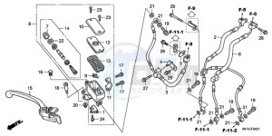 CBF1000AA France - (F / ABS CMF) drawing FR. BRAKE MASTER CYLINDER (CBF1000A/T/S)