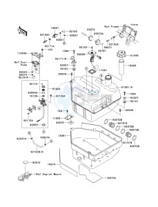 KVF 650 F [BRUTE FORCE 650 4X4I] (F6F-F9F ) F7F drawing FUEL TANK -- F7F_F8F_F9F- -