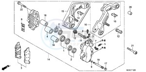 GL1800G GOLDWING 2ED drawing LEFT FRONT BRAKE CALIPER