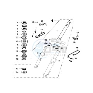 KISBEE AX drawing FRONT FORK / STEERINGHEAD