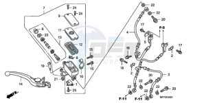 CB1300A9 BR / ABS MME - (BR / ABS MME) drawing FR. BRAKE MASTER CYLINDER (CB1300A/CB1300SA)