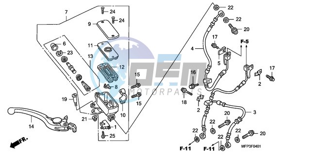 FR. BRAKE MASTER CYLINDER (CB1300A/CB1300SA)