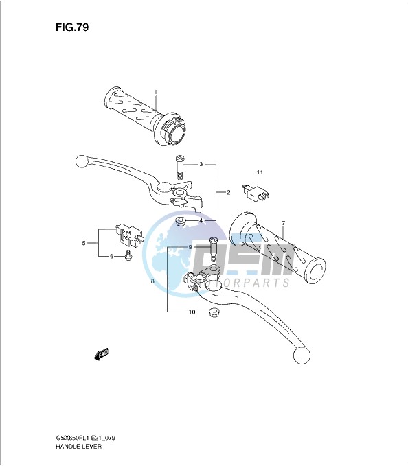 HANDLE LEVER (GSX650FUL1 E21)