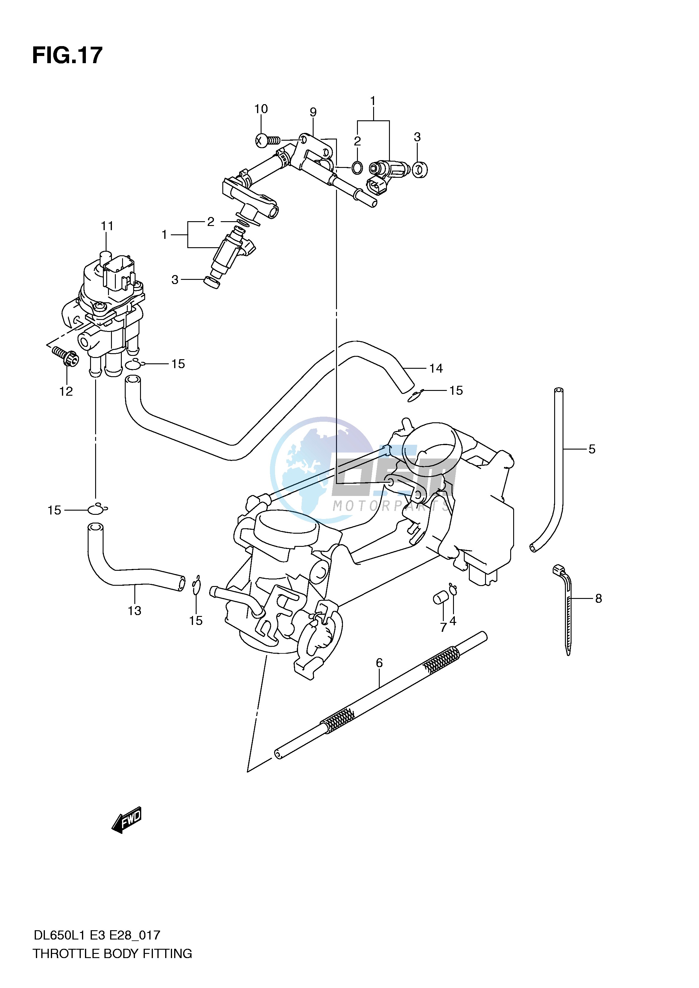 THROTTLE BODY FITTING (DL650L1 E3)