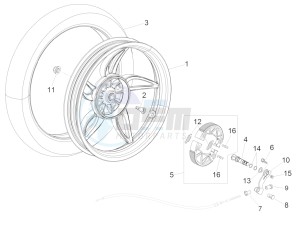 SCARABEO 50 4T 4V (EMEA) drawing Rear wheel - drum brake