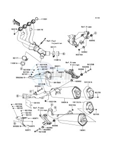 ZZR1400_ABS ZX1400FDFA FR GB XX (EU ME A(FRICA) drawing Muffler(s)