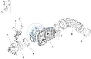 Liberty 125 4t 2v ie e3 (Vietnam) Vietnam drawing Throttle body - Injector - Union pipe