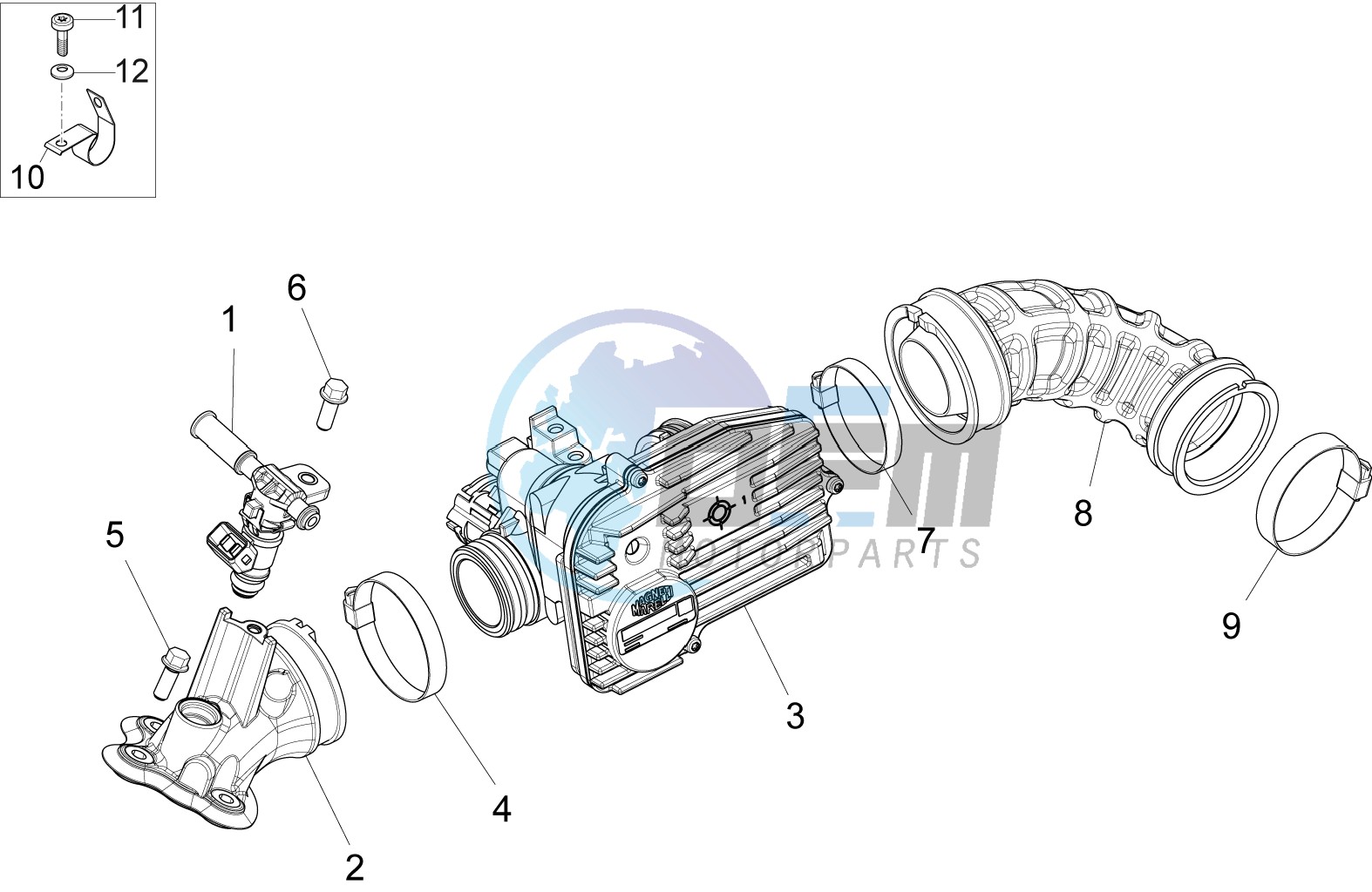 Throttle body - Injector - Union pipe