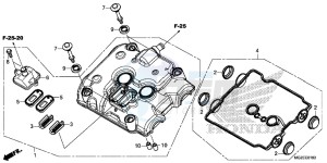 CB500FD CB500F UK - (E) drawing CYLINDER HEAD COVER