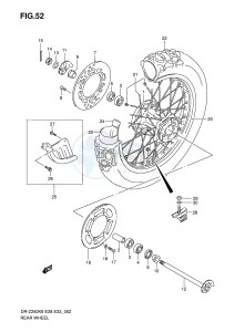 DR-Z250 (E28-E33) drawing REAR WHEEL