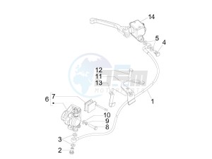 S 125 4T (Euro 3) UK drawing Brakes pipes - Calipers