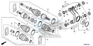 TRX500FA5H TRX500FA ED drawing REAR KNUCKLE/REAR DRIVE SHAFT