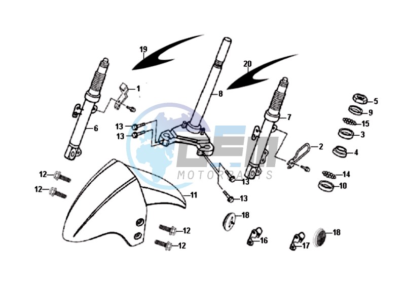 FRONT FORK/ FRONT FENDER / STEERING HEAD BEARING