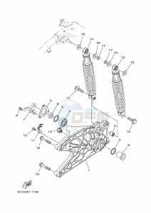 GPD125-A NMAX 125 (BV3J) drawing REAR ARM & SUSPENSION